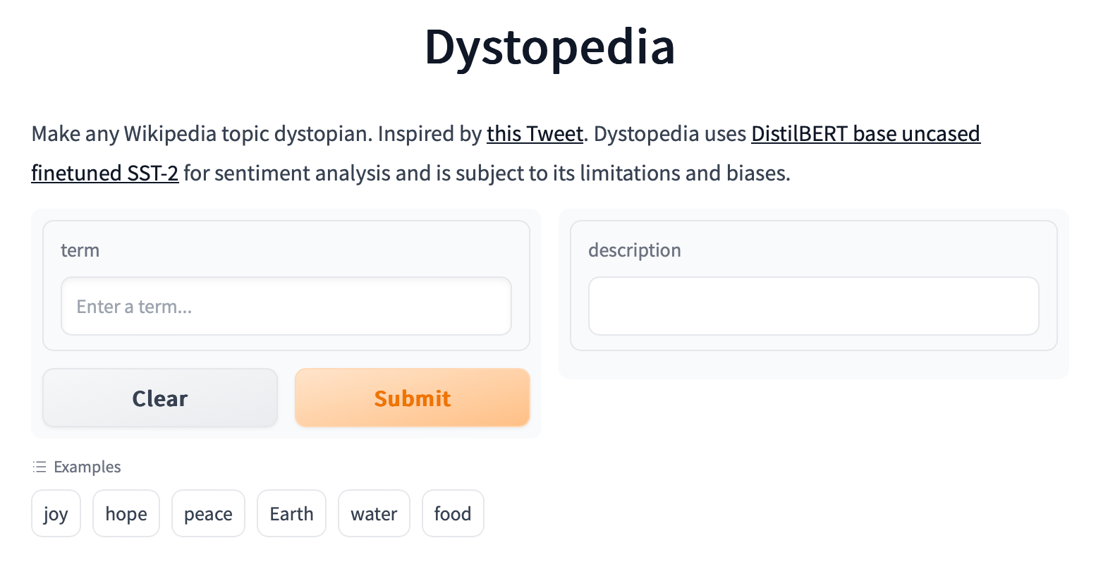Dystopedia's Gradio Interface